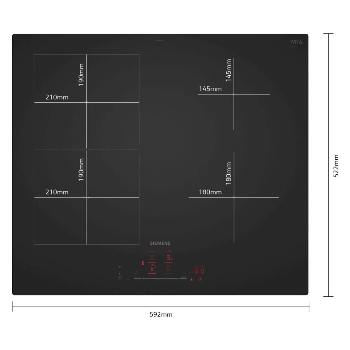 Płyta indukcyjna Siemens ED61AHSC1E iQ500 60 cm czarny mat montaż nablatowy - obrazek 2