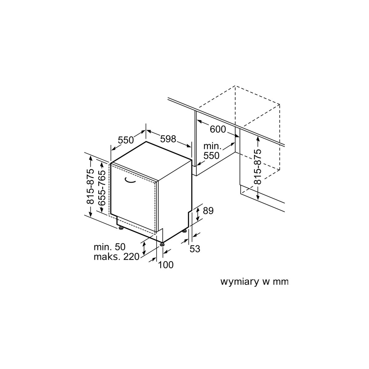 Zmywarka Siemens do zabudowy SN73HX14CE iQ300 w pełni zintegrowana 60 cm Zawiasy ślizgowe vario - obrazek 11