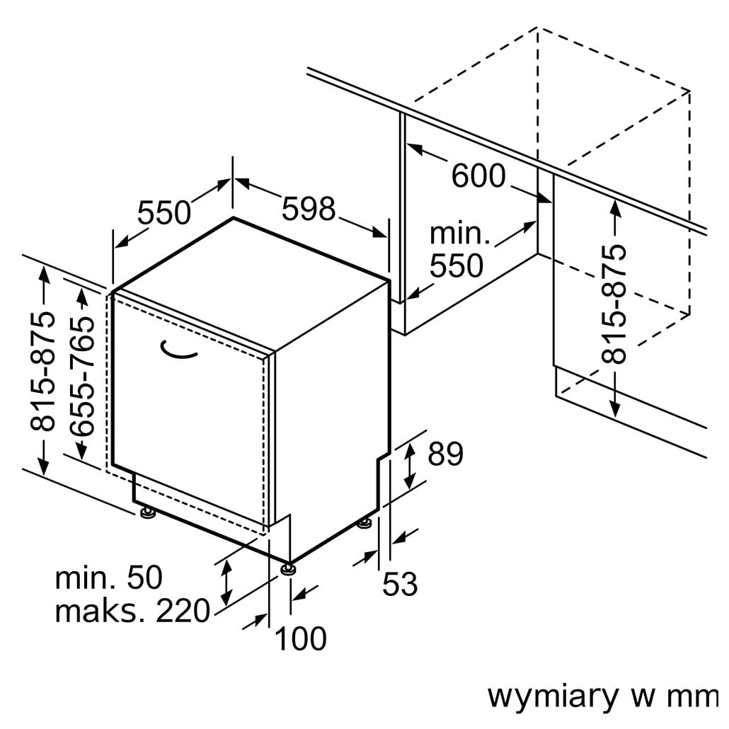 Zmywarka do zabudowy SN73HX60CE w pełni zintegrowana 60 cm iQ300 - obrazek 7